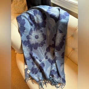 Laura Blue Shawl Wrap | Elegant Lightweight Cover-Up | One Size | NWT